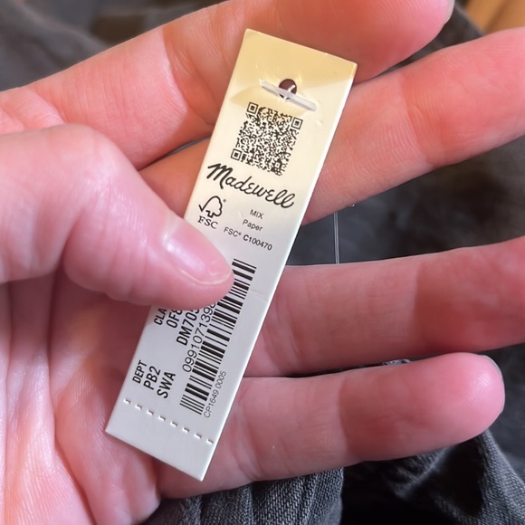 Madewell Denim Raglan-Sleeve Mini Dress in Lunar Wash Size Small NWT - Picture 7 of 8